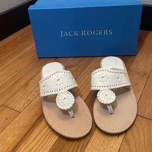 Jack Rogers Eco Jacks White Sandals NIB 8US